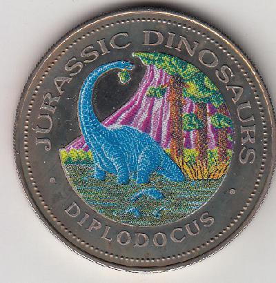 Beschrijving: 1.000 Francs DIPLODOCUS Coloured